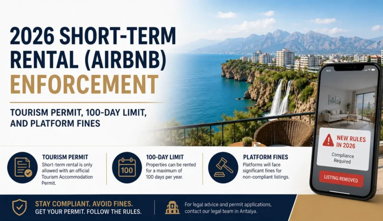 Legal Services in Antalya: 2026 Short-Term Rental (Airbnb) Enforcement — Tourism Permit, 100-Day Limit, and Platform Fines